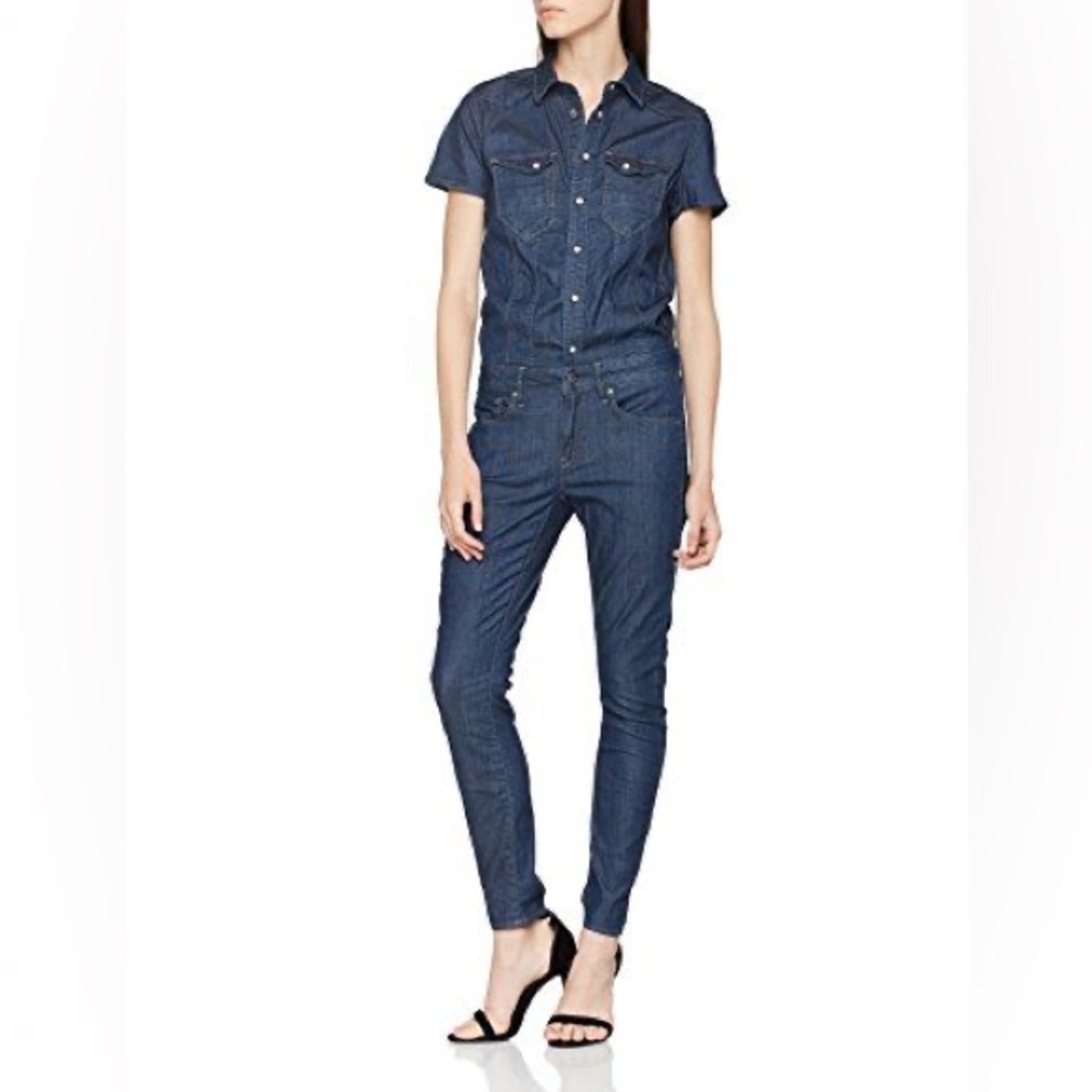 G Star Raw Denim Short Sleeve Jumpsuit